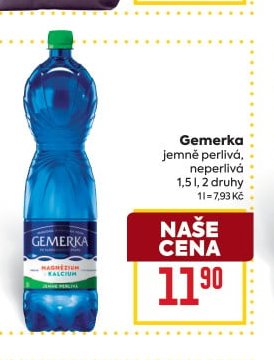 Gemerka jemně perlivá, neperlivá 1,5 l