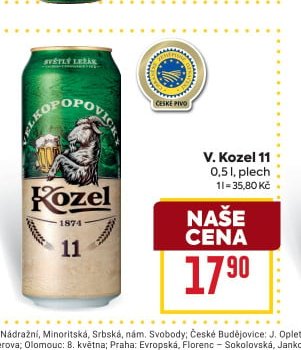 V. Kozel 11 0,5 l, plech
