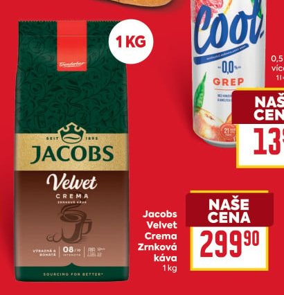 Jacobs Velvet Crema zrnková káva