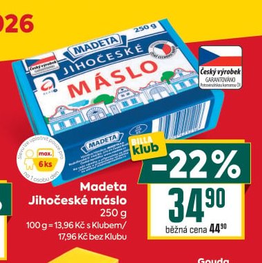 Madeta Jihočeské máslo