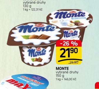 MONTE vybrané druhy