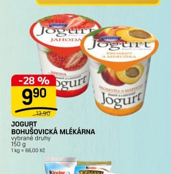 JOGURT BOHUŠOVICKÁ MLÉKÁRNA vybrané druhy