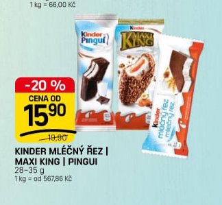 KINDER MLÉČNÝ ŘEZ | MAXI KING | PINGUI