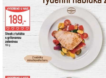 Steak z tuňáka s grilovanou zeleninou