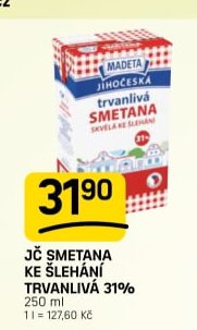 JČ smetana ke šlehání trvanlivá 31%