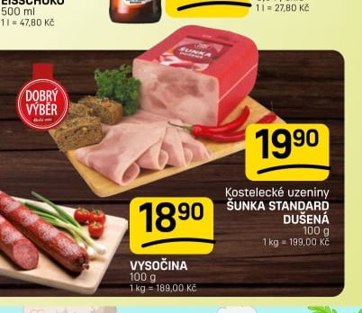 Kostelecké uzeniny šunka standard