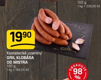 Kostelecké uzeniny GRIL KLOBÁSA OD MISTRA