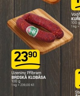 Uzeniny Příbram BRDSKÁ KLOBÁSA