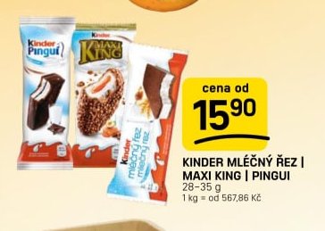 KINDER MLÉČNÝ ŘEZ | MAXI KING | PINGUI