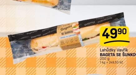 Lahůdky Vavřík BAGETA SE ŠUNKOU