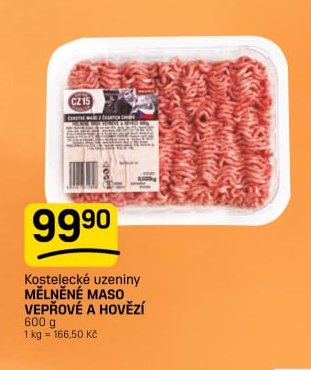 Kostelecké uzeniny MĚLNĚNÉ MASO VEPŘOVÉ A HOVĚZÍ