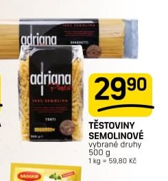 TĚSTOVINY SEMOLINOVÉ