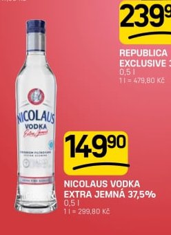 NICOLAUS VODKA EXTRA JEMNÁ 37,5%
