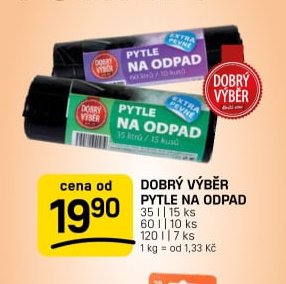 DOBRÝ VÝBĚR PYTLE NA ODPAD