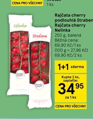 Rajčata cherry podlouhlá Strabena, Rajčata cherry Nelinka