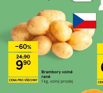 Brambory volné rané
