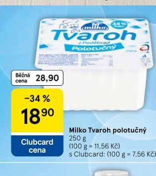 Milko Tvaroh polotučný