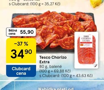 Tesco Chorizo Extra 80 g