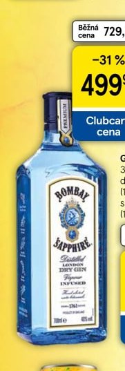 Bombay Sapphire London Dry Gin 40 %, 0,7 l