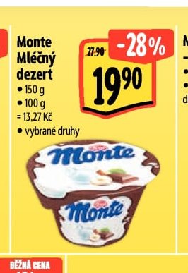 Monte mléčný dezert