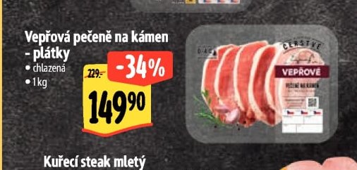 Vepřová pečeně na kámen - plátky