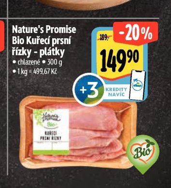 Nature's Promise Bio Kuřecí prsní řízky - plátky