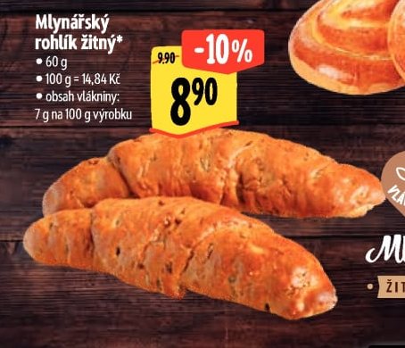 Mlynářský rohlík žitný