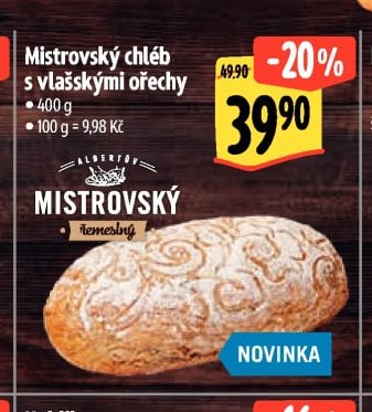 Mistrovský chléb s vlašskými ořechy