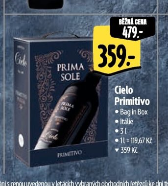 Cielo Primitivo Bag in Box