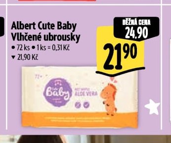 Albert Cute Baby Vlhčené ubrousky