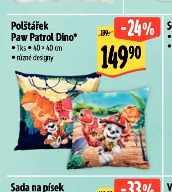 Polštářek Paw Patrol Dino