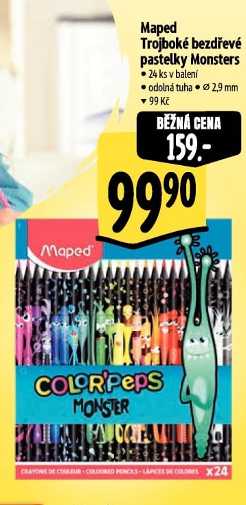 Maped Trojboké bezdřevé pastelky Monsters