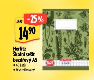 Herlitz Školní sešit bezdřevý A5