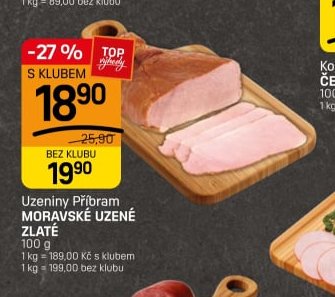 Uzeniny Příbram MORAVSKÉ UZENÉ ZLATÉ