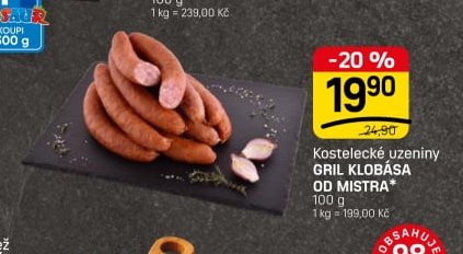 Kostelecké uzeniny GRIL KLOBÁSA OD MISTRA*