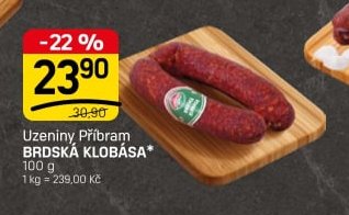 Uzeniny Příbram BRDSKÁ KLOBÁSA*
