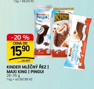 KINDER MLÉČNÝ ŘEZ | MAXI KING | PINGUI