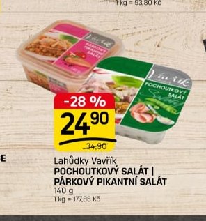 Lahůdky Vavřík POCHOUTKOVÝ SALÁT / PÁRKOVÝ PIKANTNÍ SALÁT