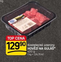 Kostelecké uzeniny HOVĚZÍ NA GULÁŠ