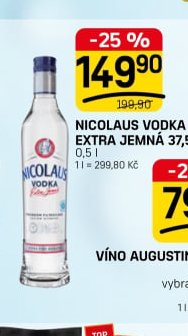 NICOLAUS VODKA EXTRA JEMNÁ 37,5%