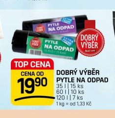 DOBRÝ VÝBĚR PYTLE NA ODPAD