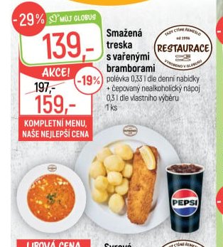 Smažená treska s vařenými bramborami