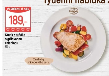 Steak z tuňáka s grilovanou zeleninou