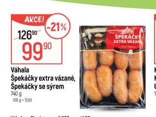 Váhala Špekáčky extra vázané, Špekáčky se sýrem