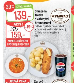 Smažená treska s vařenými bramborami