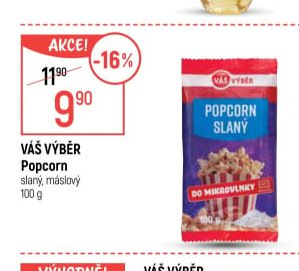 Váš výběr Popcorn slaný, máslový