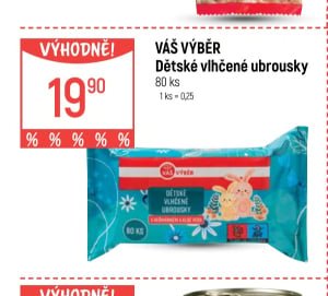 Váš výběr Dětské vlhčené ubrousky