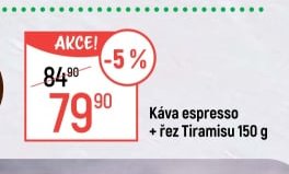 Káva espresso + řez Tiramisu 150 g