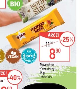 Raw star různé druhy