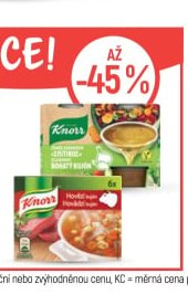Na vybrané bujóny značky Knorr